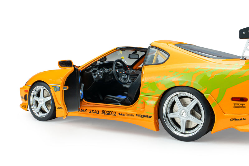 Laad de afbeelding in de Gallery-viewer, TOYOTA SUPRA MK4 (A80) FAST&amp;FURIOUS 1 BRIAN OPEN DAK 2001 SOLIDO 1:18
