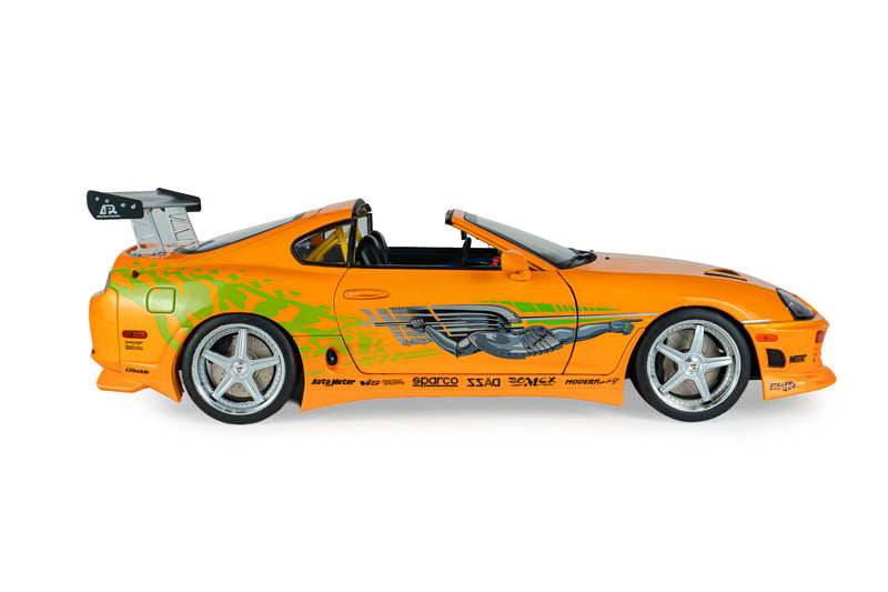 Laad de afbeelding in de Gallery-viewer, TOYOTA SUPRA MK4 (A80) FAST&amp;FURIOUS 1 BRIAN OPEN DAK 2001 SOLIDO 1:18
