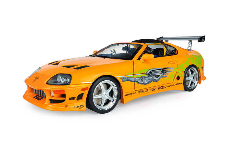 Laad de afbeelding in de Gallery-viewer, TOYOTA SUPRA MK4 (A80) FAST&amp;FURIOUS 1 BRIAN OPEN DAK 2001 SOLIDO 1:18
