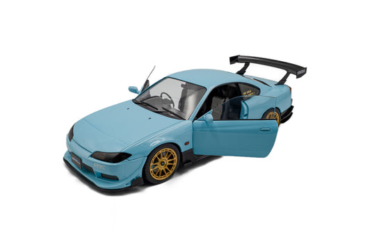 NISSAN SILVIA (S15) SPEC-R AERO SOLIDO WORKS BLEU 1999 SOLIDO 1:18