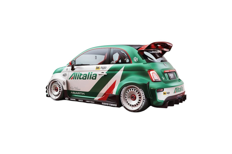 Chargez l'image dans la visionneuse de la galerie, Fiat 595 ABARTH KIT CARROSSERIE LIBERTY WALK RALLY TRIBUTO 2025 SOLIDO 1:18
