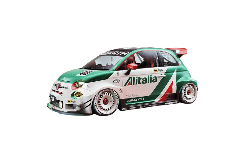 Chargez l'image dans la visionneuse de la galerie, Fiat 595 ABARTH KIT CARROSSERIE LIBERTY WALK RALLY TRIBUTO 2025 SOLIDO 1:18
