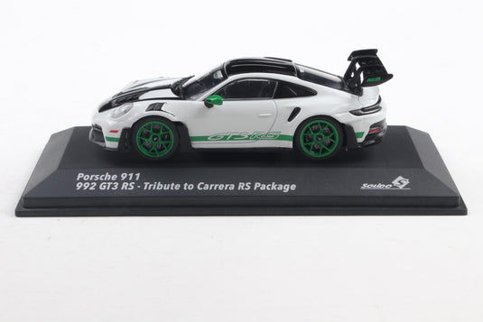 Porsche 911 (992) GT3 RS TRIBUTE TO CARRERA RS PACKAGE WHITE W/GREEN 2023 SOLIDO 1:43