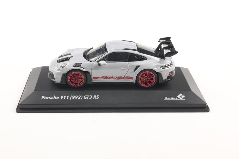 Load image into Gallery viewer, Porsche 911 (992) GT3 RS ICE GREY METALLIC W/PYRO RED 2023 SOLIDO 1:43
