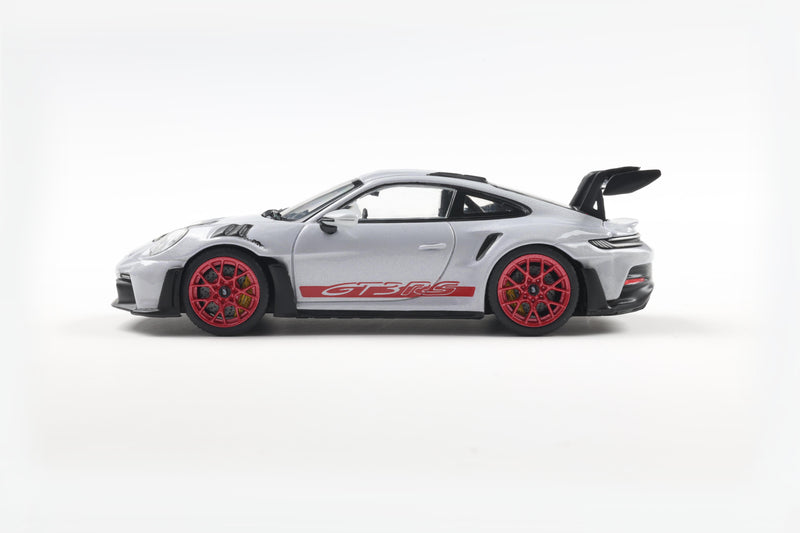 Load image into Gallery viewer, Porsche 911 (992) GT3 RS ICE GREY METALLIC W/PYRO RED 2023 SOLIDO 1:43

