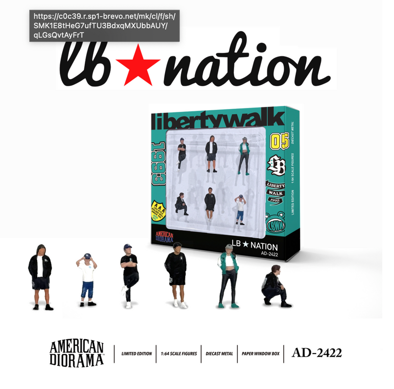 Load image into Gallery viewer, The LB*NATION LBWK Figure set (Car not included) AMERICAN DIORAMA 1:64
