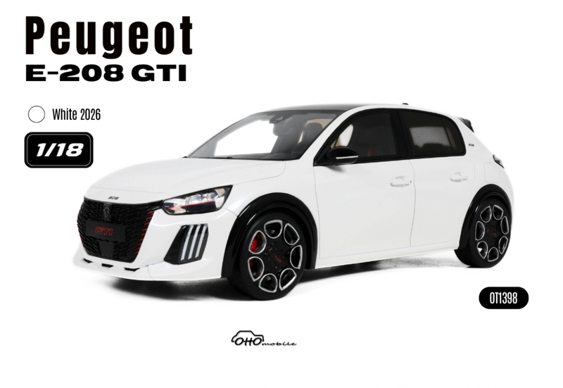 Load image into Gallery viewer, PEUGEOT E-208 GTI WHITE 2026 OTTOmobile 1:18
