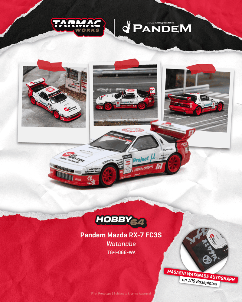Load image into Gallery viewer, MAZDA RX-7 (FC3S) PANDEM MASASHI WATANABE 2026 TARMAC WORKS 1:64

