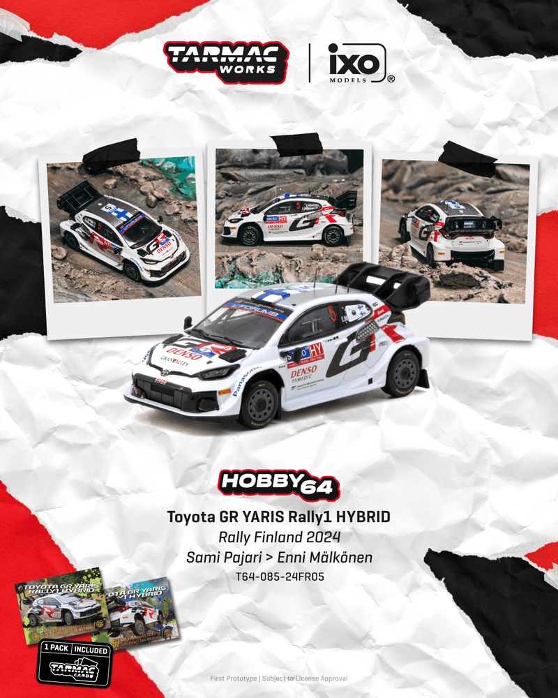Chargez l'image dans la visionneuse de la galerie, TOYOTA YARIS GR RALLY1 HYBRID #5 SAMI PAJARI RALLY FINLAND 2024 TARMAC WORKS 1:64
