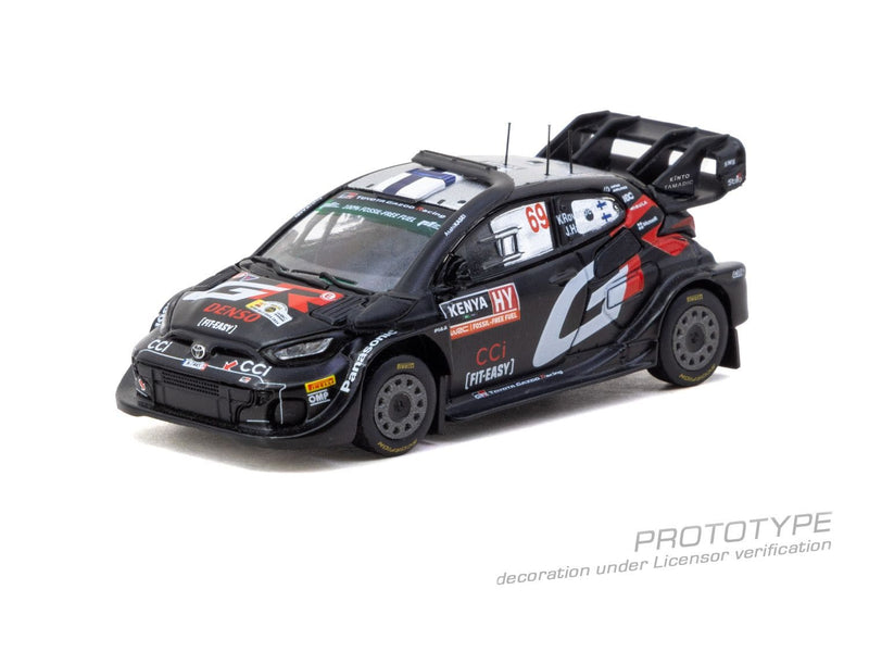 Chargez l'image dans la visionneuse de la galerie, TOYOTA YARIS GR RALLY1 HYBRID #69 KALLE ROVANPERA SAFARI RALLY KENYAWINNER 2024 TARMAC WORKS 1:64
