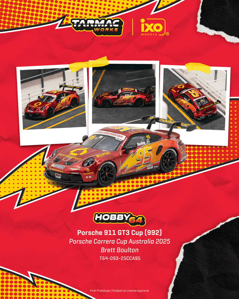 Chargez l'image dans la visionneuse de la galerie, PORSCHE 991 (992) GT3 CUP BRETT BOULTON PORSCHE CARRERA CUP AUSTRALIA 2025 TARMAC WORKS 1:64
