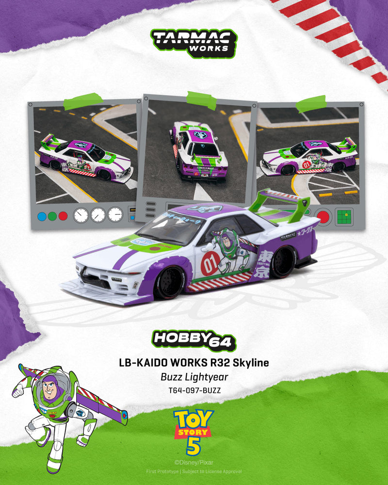 Chargez l'image dans la visionneuse de la galerie, ‼️ÉDITION LIMITÉE‼️ NISSAN R32 SKYLINE LB-KAIDO WORKS *ÉDITION BUZZ L'ÉCLAIR* TARMAC WORKS 1:64
