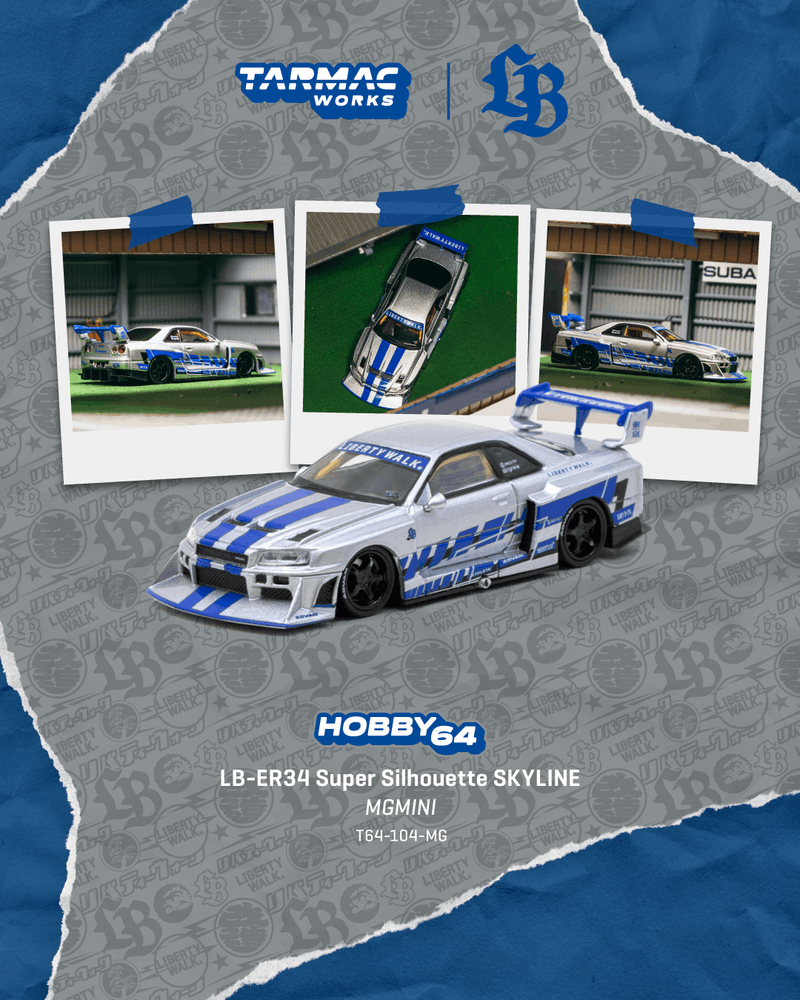 Load image into Gallery viewer, NISSAN SKYLINE GTR (ER34) LB SUPER SILHOUETTE MGMINI SEMA SHOW 2025 TARMAC WORKS 1:64
