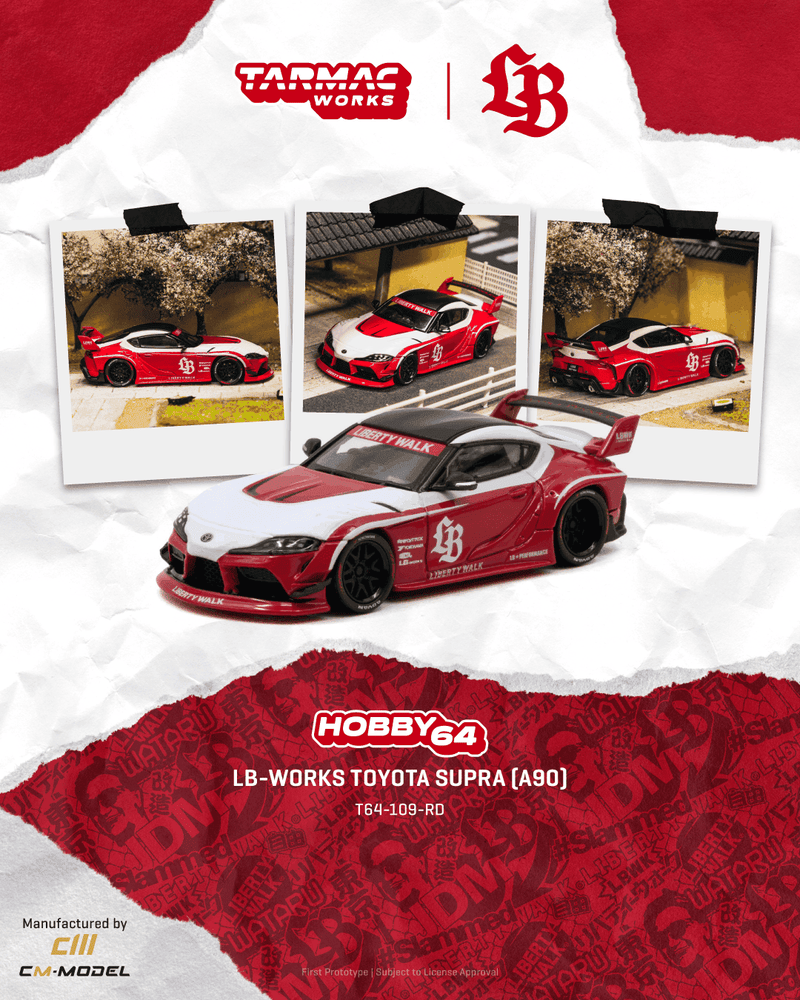 Load image into Gallery viewer, TOYOTA SUPRA (A90) LB -WORKS RED 2025 TARMAC WORKS 1:64
