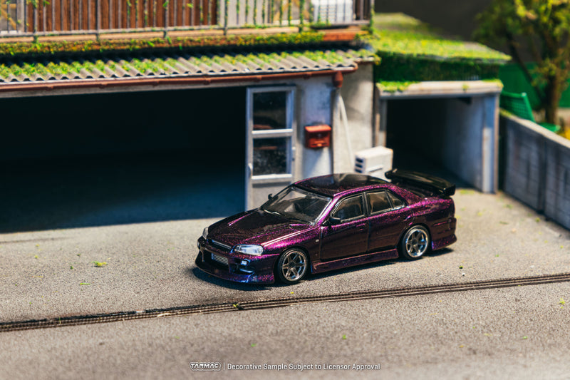 Load image into Gallery viewer, NISSAN SKYLINE GTR (ER34) URAS MIDNIGHT PURPLE 2025 TARMAC WORKS 1:64
