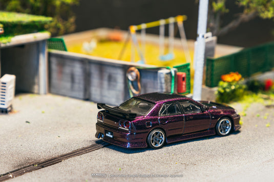 NISSAN SKYLINE GTR (ER34) URAS MIDNIGHT PURPLE 2025 TARMAC WORKS 1:64