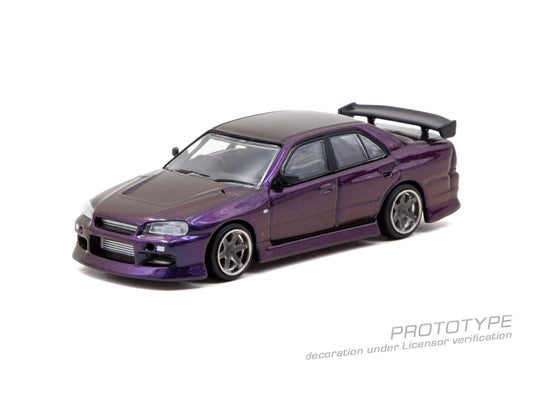 NISSAN SKYLINE GTR (ER34) URAS MIDNIGHT PURPLE 2025 TARMAC WORKS 1:64