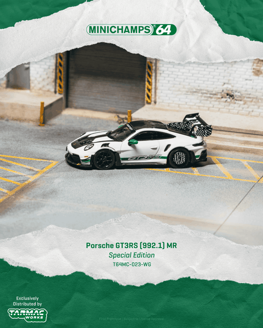PORSCHE GT3RS (992.1) MANTHEY RACING WHITE 2025 TARMAC WORKS 1:64