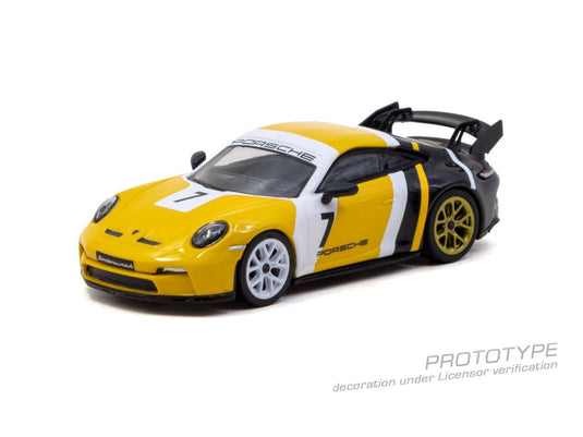 PORSCHE 911 (992) BLACK & YELLOW GT3 2022 TARMAC WORKS 1:64