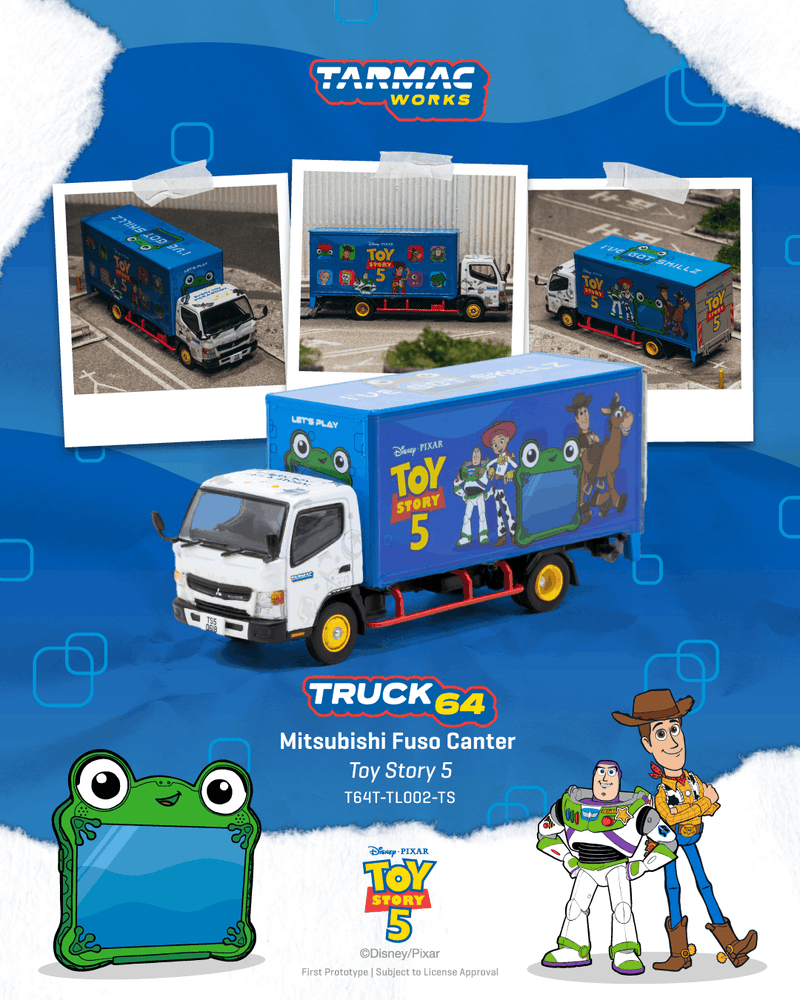 Load image into Gallery viewer, MITSUBISHI FUSO CANTER TOY STORY 5 TRUCK64 TARMAC WORKS 1:64
