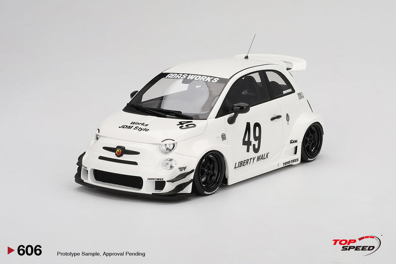 Load image into Gallery viewer, Fiat ABARTH 595 LB-WORKS X ABAS WORKS GARA WHITE 2024 TOP SPEED 1:18
