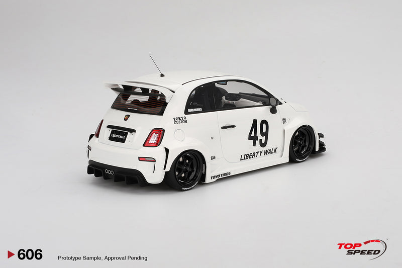 Load image into Gallery viewer, Fiat ABARTH 595 LB-WORKS X ABAS WORKS GARA WHITE 2024 TOP SPEED 1:18
