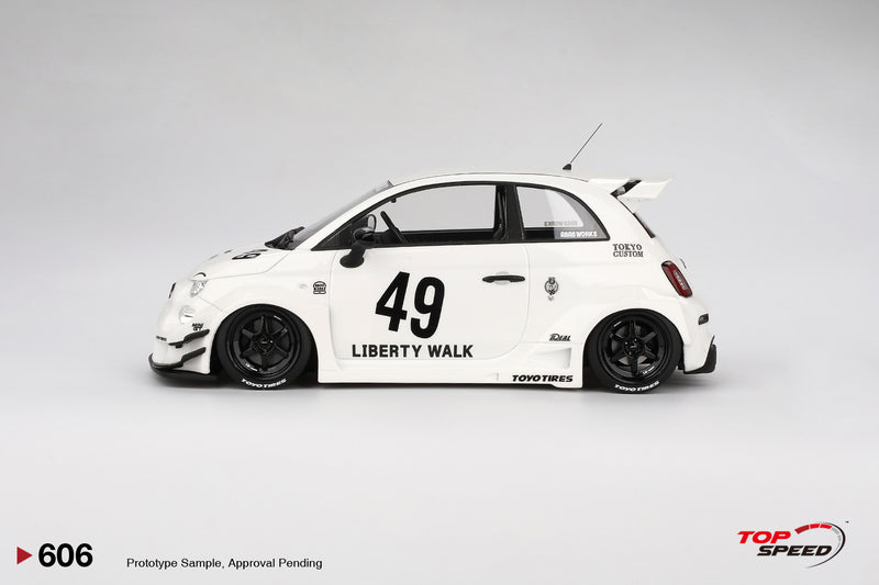 Load image into Gallery viewer, Fiat ABARTH 595 LB-WORKS X ABAS WORKS GARA WHITE 2024 TOP SPEED 1:18
