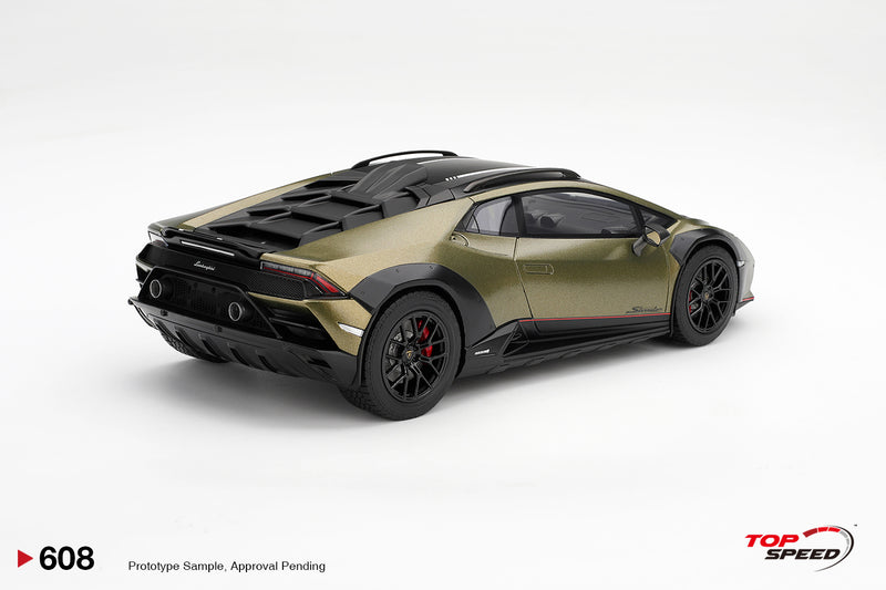 Laad de afbeelding in de Gallery-viewer, LAMBORGHINI HURACAN STERRATO MATGROEN GEA 2024 TOP SPEED 1:18
