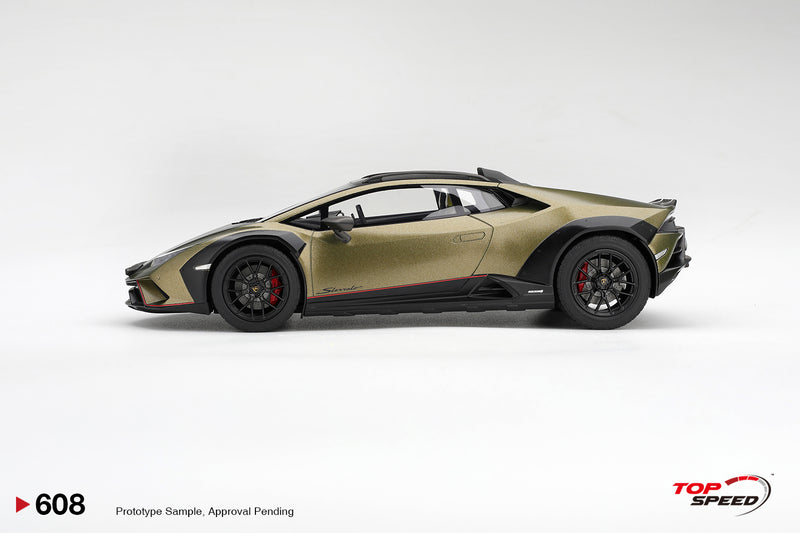 Laad de afbeelding in de Gallery-viewer, LAMBORGHINI HURACAN STERRATO MATGROEN GEA 2024 TOP SPEED 1:18
