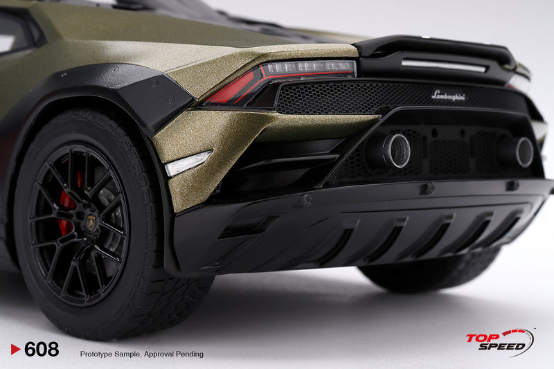 Laad de afbeelding in de Gallery-viewer, LAMBORGHINI HURACAN STERRATO MATGROEN GEA 2024 TOP SPEED 1:18
