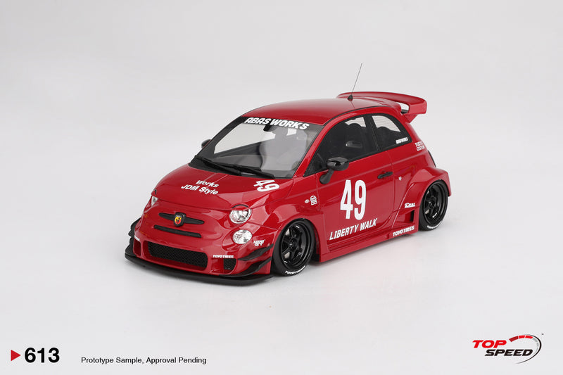 Load image into Gallery viewer, Fiat ABARTH 595 LB-WORKS X ABAS RED 2024 TOP SPEED 1:18
