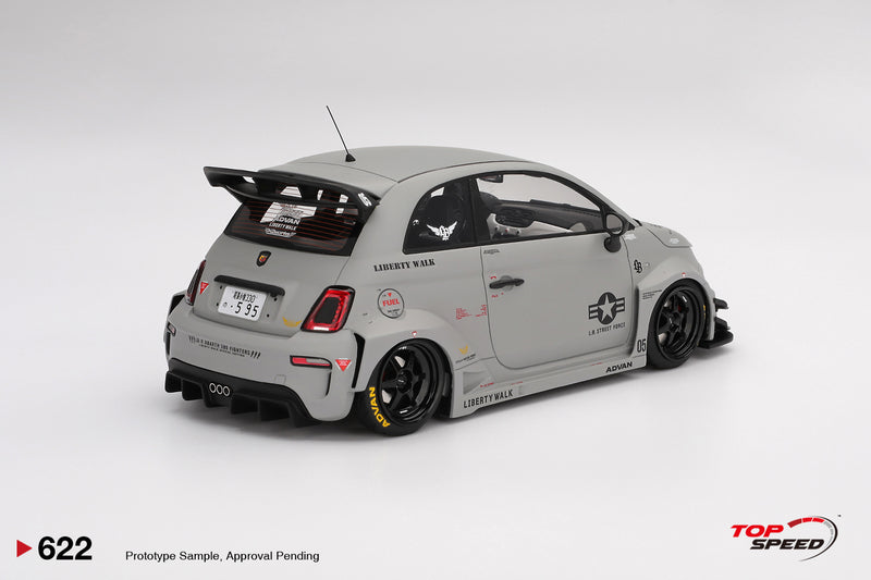 Laad de afbeelding in de Gallery-viewer, Fiat ABARTH 595 LB-WORKS X ABAS WORKS FIGHTERS GRIJS 2024 TOP SPEED 1:18
