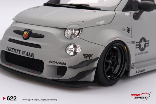 Fiat ABARTH 595 LB-WORKS X ABAS WORKS FIGHTERS GRIJS 2024 TOP SPEED 1:18