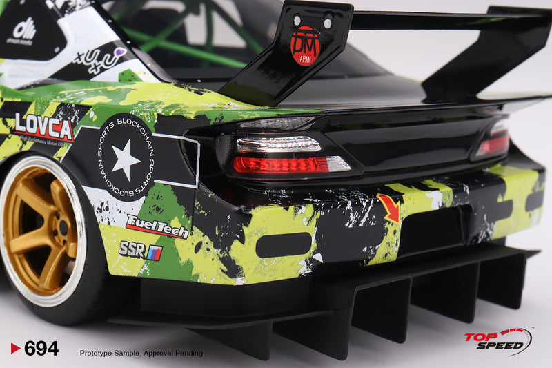 Load image into Gallery viewer, Nissan SILVIA S15 LB-SUPER SILHOUETTE #555 V2 FORMULA DRIFT JAPAN 2024 TOP SPEED 1:18
