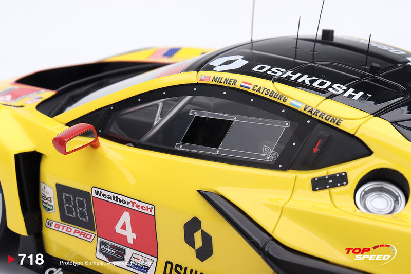 Chargez l'image dans la visionneuse de la galerie, CHEVROLET CORVETTE Z06 GT3.R #4 CORVETTE RACING BY PRATT MILLER MOTORSPORTS DAYTONA 24 HRS 2026 TOP SPEED 1:18
