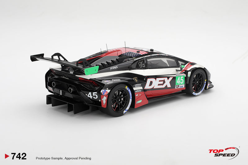 Chargez l'image dans la visionneuse de la galerie, LAMBORGHINI HURACAN GT3 EVO2 #45 DEX WAYNE TAYLOR RACING DAYTONA 24 HRS 2026 TOP SPEED 1:18
