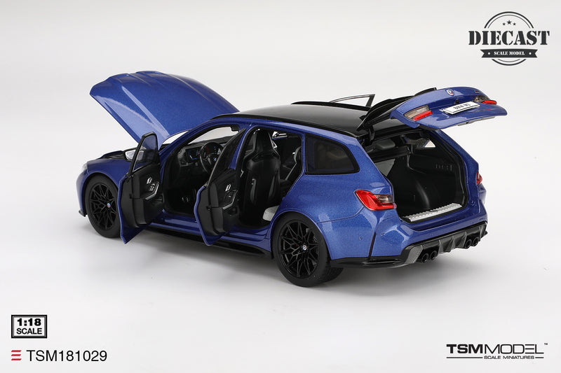 Load image into Gallery viewer, Bmw M3 TOURING (G81) PORTIMAO BLUE METALLIC 2023 TSM Model 1:18
