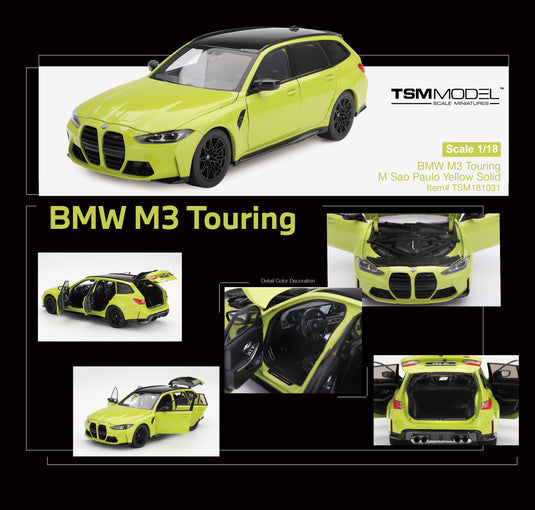 BMW M3 TOURING (G81) SAO PAULO YELLOW SOLID 2023 TSM Model 1:18