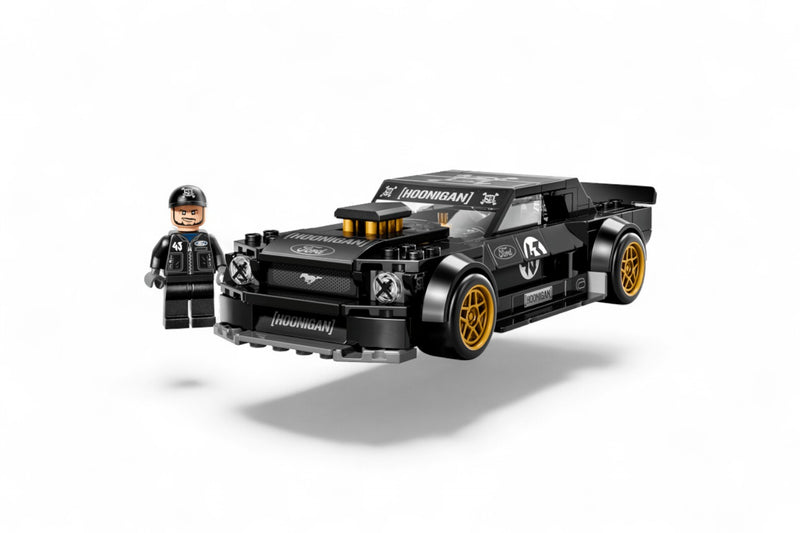 Laad de afbeelding in de Gallery-viewer, FORD MUSTANG HOONICORN V1 "KEN BMOCKS 1965" ZWART LEGO SPEED CHAMPIONS
