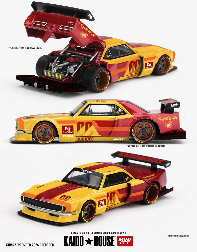 Chargez l'image dans la visionneuse de la galerie, CHEVROLET CAMARO KAIDO RACING TEAM V1 1979 MINI GT 1:64
