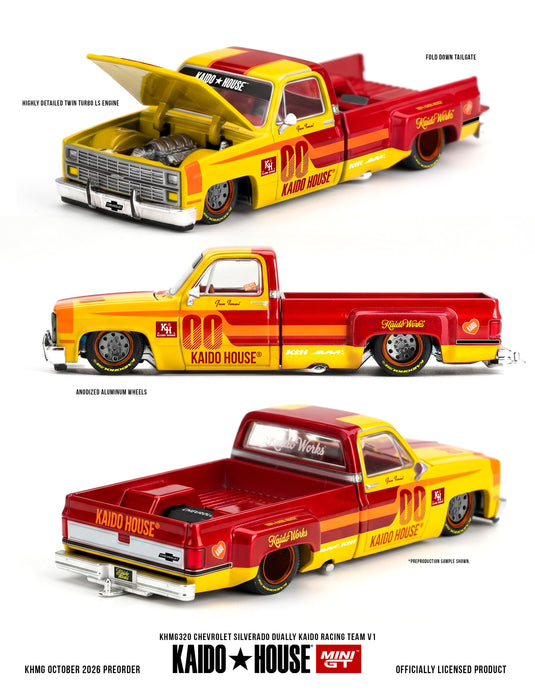 CHEVROLET SILVERADO DUALLY KAIDO RACING TEAM V1 1980 MINI GT 1:64
