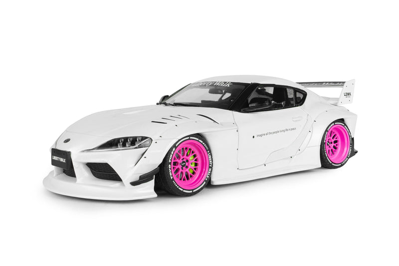 Load image into Gallery viewer, TOYOTA GR SUPRA LIBERTY WALK BODY KIT WHITE/PINK 2025 SOLIDO 1:18
