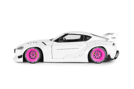 TOYOTA GR SUPRA LIBERTY WALK BODY KIT WHITE/PINK 2025 SOLIDO 1:18