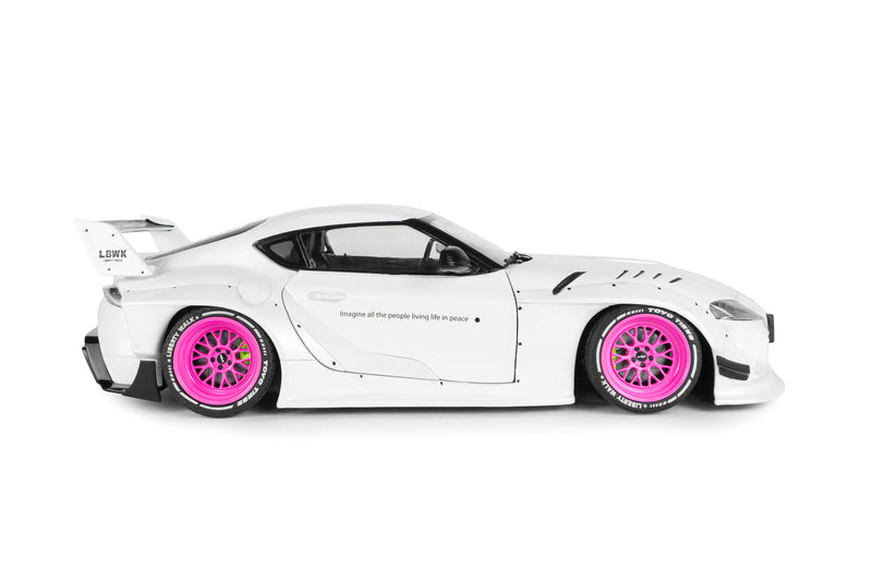 Load image into Gallery viewer, TOYOTA GR SUPRA LIBERTY WALK BODY KIT WHITE/PINK 2025 SOLIDO 1:18
