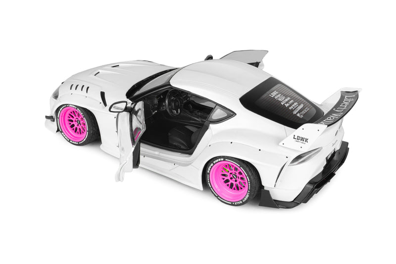 Load image into Gallery viewer, TOYOTA GR SUPRA LIBERTY WALK BODY KIT WHITE/PINK 2025 SOLIDO 1:18
