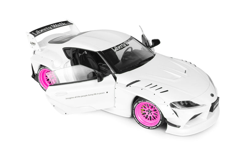 Load image into Gallery viewer, TOYOTA GR SUPRA LIBERTY WALK BODY KIT WHITE/PINK 2025 SOLIDO 1:18
