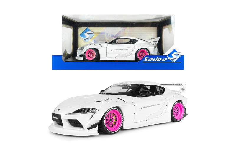 Load image into Gallery viewer, TOYOTA GR SUPRA LIBERTY WALK BODY KIT WHITE/PINK 2025 SOLIDO 1:18
