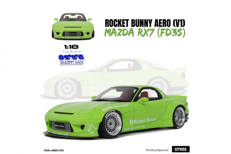 Load image into Gallery viewer, Mazda RX7 (FD3S) ROCKET BUNNY AERO (V1) PEARL GREEN 2015 OTTOmobile 1:18
