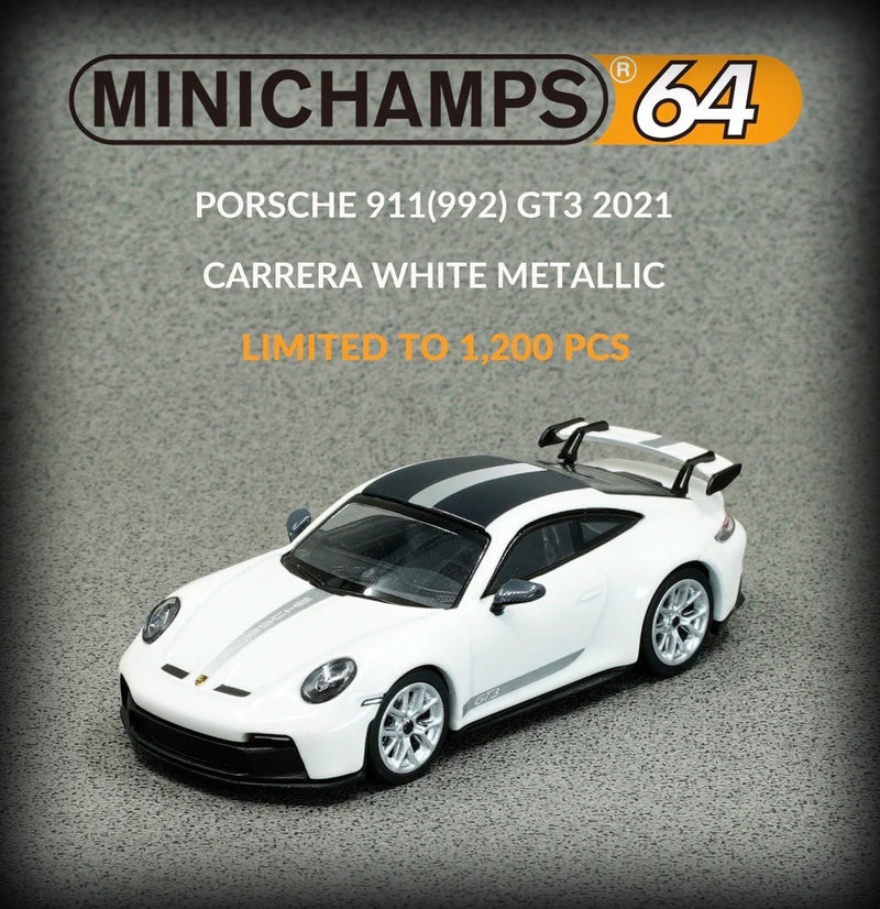 Load image into Gallery viewer, Porsche 911 (992) GT3 2021 White MINICHAMPS 1:64
