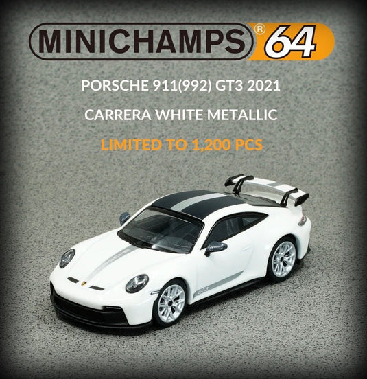 Porsche 911 (992) GT3 2021 White MINICHAMPS 1:64